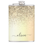 Flasques Gold Parties scintillant Girly Luxe Moderne Monogr (Devant)
