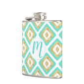 Flasques Gold & Turquoise Chic Ikat Motif (Gauche)