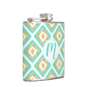 Flasques Gold & Turquoise Chic Ikat Motif (Droite)