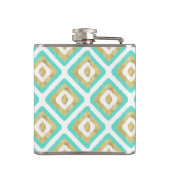 Flasques Gold & Turquoise Chic Ikat Motif (Dos)