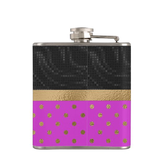 Flasques Golf à thème fille rose et noir (Dos)