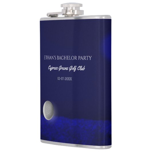 Flasques Golf Bachelor Party balle de golf et parcours bleu (Gauche)