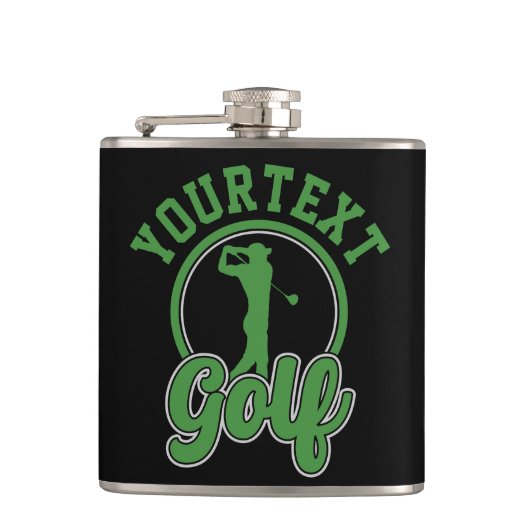 Flasques Golf personnalisé AJOUTER NOM Retro Pro Golfeur Sw (Devant)