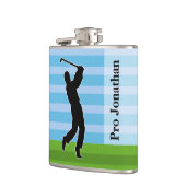 Flasques Golfer Silhouette "Ajouter votre nom" (Gauche)