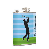 Flasques Golfer Silhouette "Ajouter votre nom" (Droite)