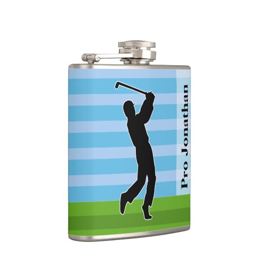 Flasques Golfer Silhouette "Ajouter votre nom" (Droite)