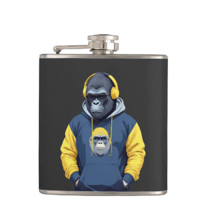 Flasques Gorilla Portant un Sweat - shirt à capuche drôle C