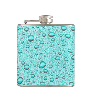 Flasques gouttelettes d'eau aquamarines