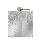 Flasques Gouttes de paillettes argentées avec monogramme no (Dos)