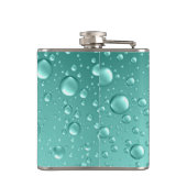Flasques Gouttes de pluie Abstraite Turquoise-verte métalli (Dos)