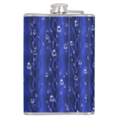 Flasques gouttes de pluie sur le métal bleu (Dos)