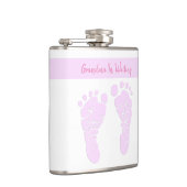 Flasques Grand-maman rose d'empreintes de pas de bébé d'art (Droite)