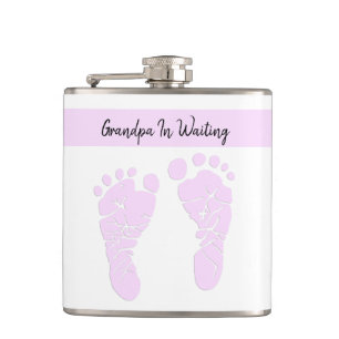 Flasques Grand-papa rose d'empreintes de pas de bébé d'ar