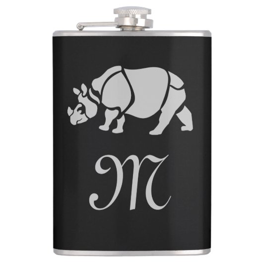 Flasques Grand Rhino Indien Rhinoceros Unicorn Rhino Monogr (Devant)