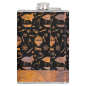 Flasques Grand Steampunk Rusty Airship Thème Personnalisé N (Dos)