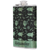 Flasques Grand Steampunk Verdigris Airship Thème Personnali (Gauche)