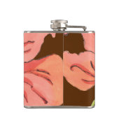 Flasques Grande Fleur rose avec Arrière - plan rouge profon (Dos)