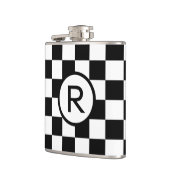 Flasques Gras À damiers noir et blanc avec monogramme (Gauche)