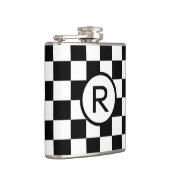 Flasques Gras À damiers noir et blanc avec monogramme (Droite)