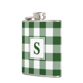 Flasques Gras vert et blanc Plaid Motif avec Monogramme (Gauche)