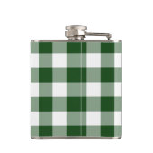Flasques Gras vert et blanc Plaid Motif avec Monogramme (Dos)