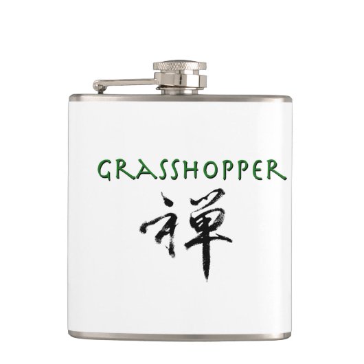 Flasques Grasshopper avec le symbole "Zen" (Devant)