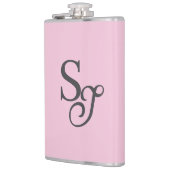 Flasques Gray script initial monogram pink (Gauche)