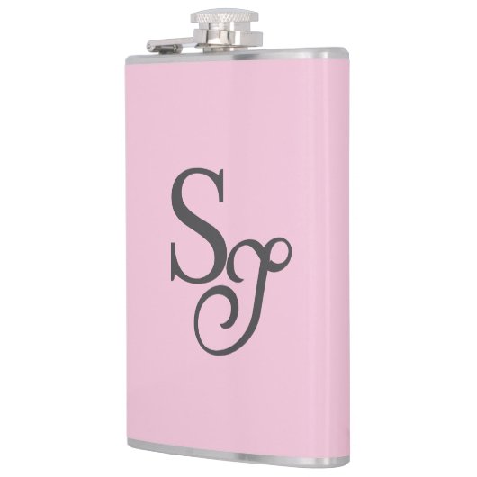 Flasques Gray script initial monogram pink (Gauche)
