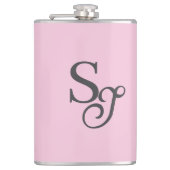 Flasques Gray script initial monogram pink (Devant)