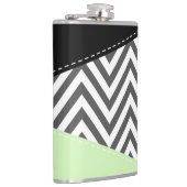 Flasques Gray Zigzag, Gray Chevron, Zigzag Pattern, Mint (Droite)