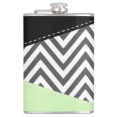 Flasques Gray Zigzag, Gray Chevron, Zigzag Pattern, Mint (Devant)