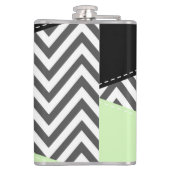 Flasques Gray Zigzag, Gray Chevron, Zigzag Pattern, Mint (Dos)
