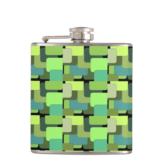 Flasques Green Emerald Lime Jade Moderne Abstrait (Devant)