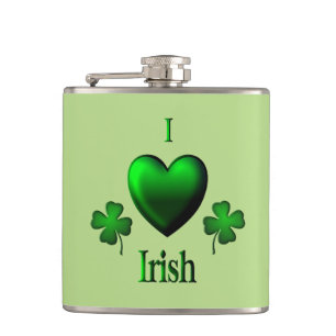 Flasques Green I Heart irlandais