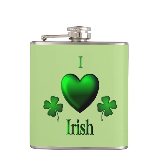 Flasques Green I Heart irlandais (Devant)