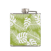 Flasques Green Palm Feuille Rainforest Motif Monogram (Dos)