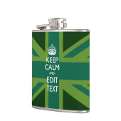 Flasques Green Teal Keep Calm And Have Your Text Union Jack (Gauche)