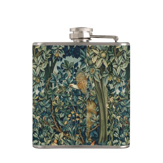 Flasques GREENERY, FOREST ANIMALS Pheasant, Fox, Green Flor (Dos)