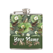 Grenouilles nénuphars verts et blancs motif