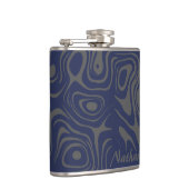 Flasques Grey and Blue Cool Abstract Pattern Personalised (Droite)