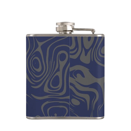 Flasques Grey and Blue Cool Abstract Pattern Personalised (Dos)