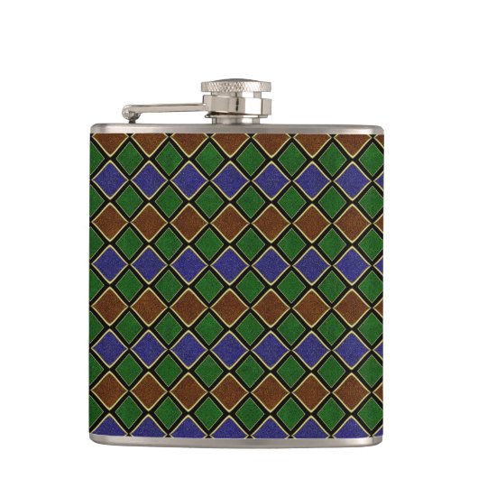 Flasques Grille Diamant Arlequin : Harmonie Texturée (Devant)