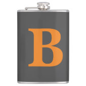 Flasques Gris orange moderne monogrammed professionnel (Devant)