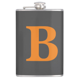Flasques Gris orange moderne monogrammed professionnel