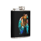 Flasques Grizzli Ours Portrait animal Forêt de verre tendu (Droite)