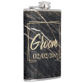 Flasques Groom Elegant : Marbre d'or Célébration (Droite)