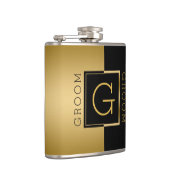 Flasques Groom Gold & Black Design géométrique moderne (Droite)
