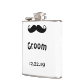 Flasques Groom Mustache Hipster Mariage (Gauche)