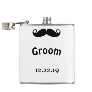 Flasques Groom Mustache Hipster Mariage