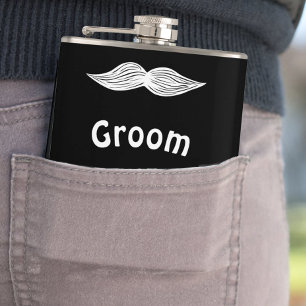 Flasques Groom Mustache Hipster Mariage